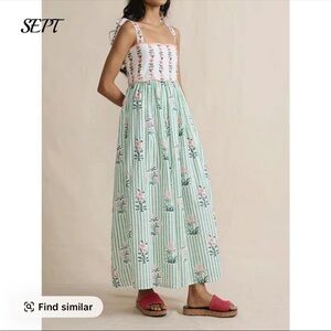 Grandmillenial style floral Maxi Dress